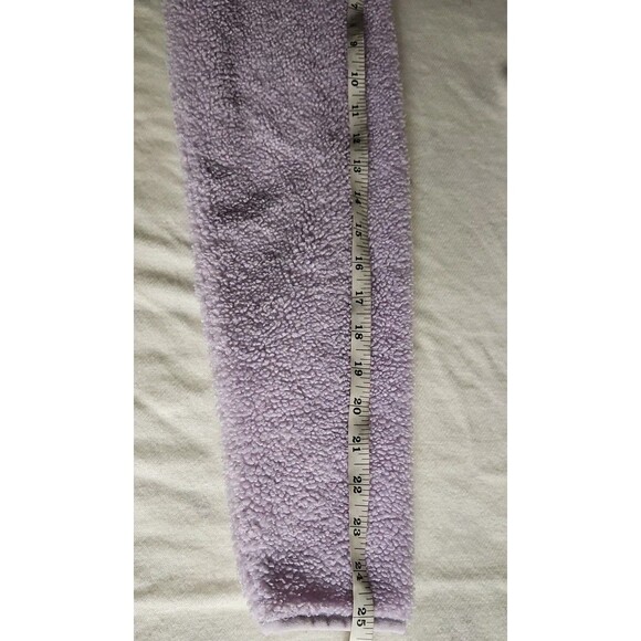 Vera Bradley Plum Pansies Lavender Teddy Fleece 1/4 Zip Pullover Sz Large - Picture 13 of 13